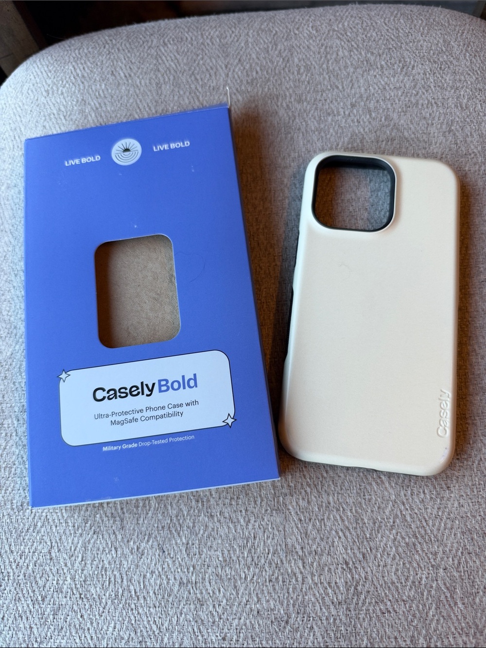 CaselyBold Pale Yellow iPhone 15 Pro Max Case with MagSafe Compatibility